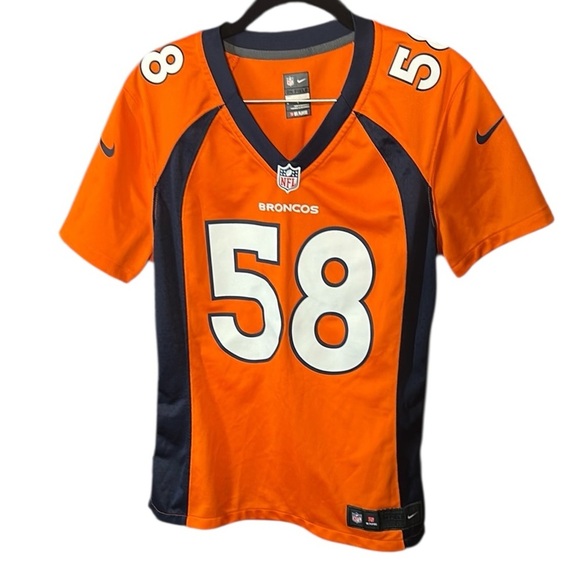 Nike NFL  On Field Broncos Orange/Blue Jersey #58 Miller Size Medium - Picture 1 of 8